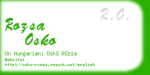 rozsa osko business card