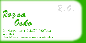 rozsa osko business card